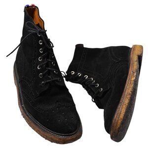 Thom Browne Leather Wingtip Boots in Black